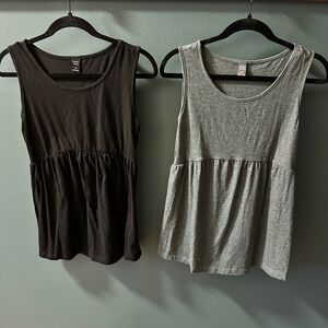 Emery Rose Women's Sleeveless Tops - Black and Green